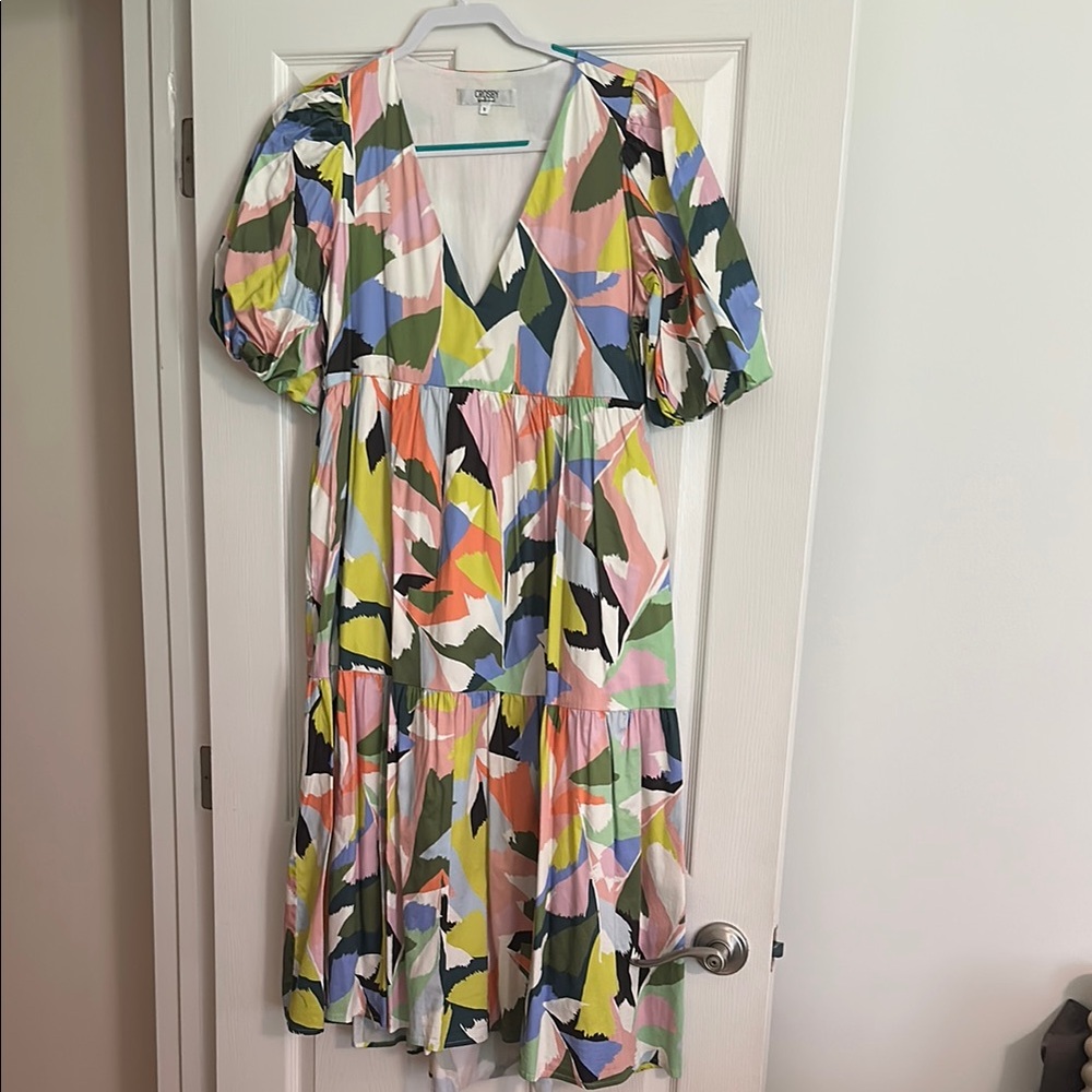 CROSBY by Mollie Burch Colorful Geometric Midi Dress